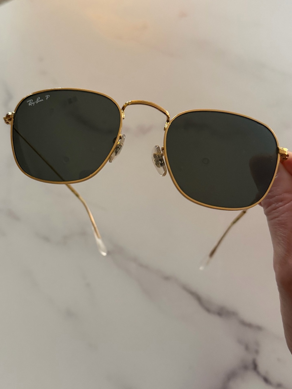 Ray-Ban 3857 Frank Polarized Legend Gold Dark Green Lens Sunglasses